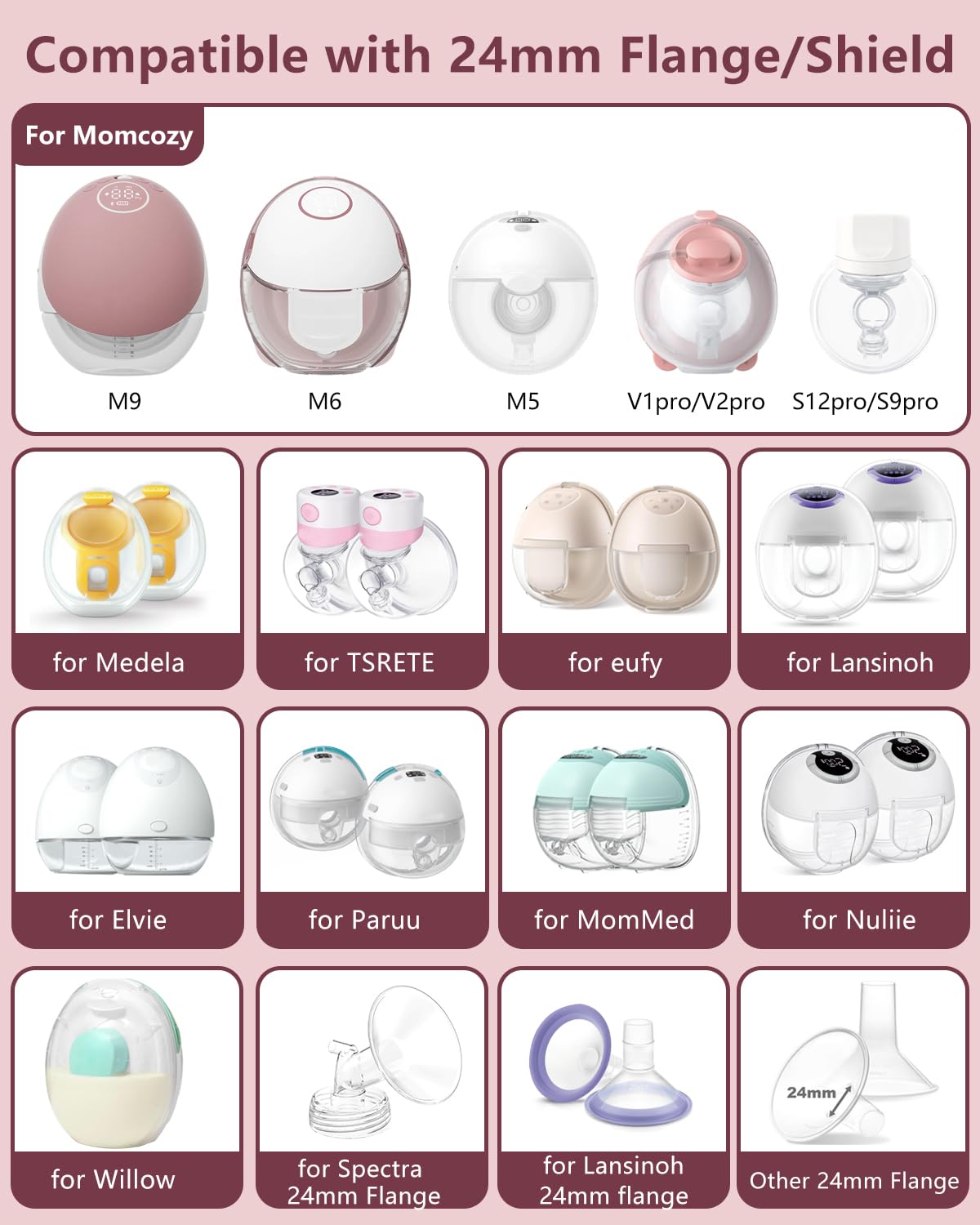 Amazon.com : 4PC Flange Insert 21mm Compatible with Momcozy M5/M6